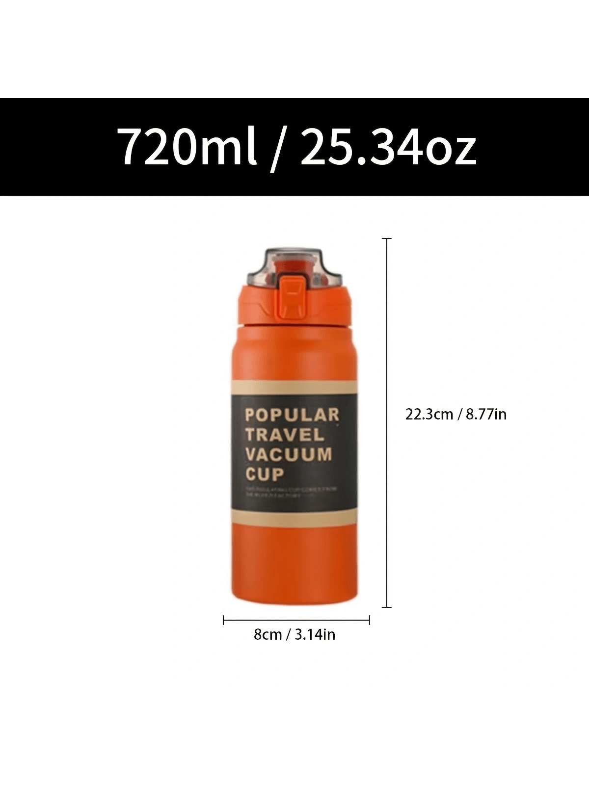 トラベルマグ アウトドア スポーツ 携帯マグカップ ステンレス製 耐衝撃 ダブル構造 720ml 1個入り