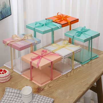 生日蛋糕盒子包裝盒4四6六8八 10十12寸透明單雙層加高蛋糕蛋糕盒