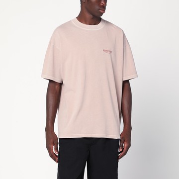 Dusty mauve cotton T-shirt with logo