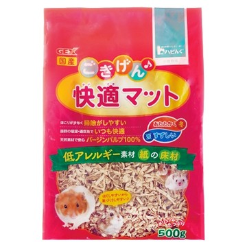 GEX 小動物舒適紙墊料  低過敏性  100%原生紙漿製作  500g/1kg  1包