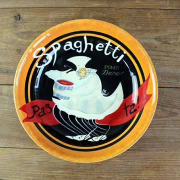 面包廚師深盤創意陶瓷釉下彩餐具 菜盤盛湯汁沙拉盤出口