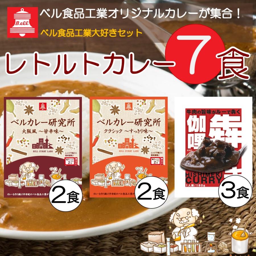 レトルトカレー 3種 7食 詰め合わせ ギフト 常温保存 電子レンジ対応 お取り寄せ ビーフカレー 牛肉 ベル食品工業 プレゼント 景品 2023