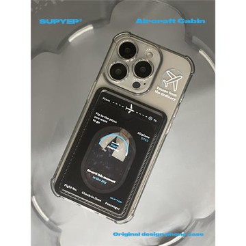 SUPYEP原創飛機手機殼可插卡照片ins風經濟艙適用iPhone16ProMax蘋果15Pro14設計師小眾