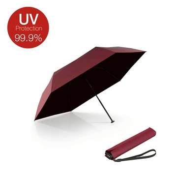 Knirps®德國紅點傘｜US.050 極致輕量黑膠防曬手動傘-BORDEAU