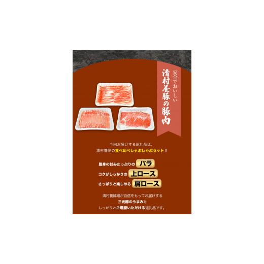 ふるさと納税 熊本県 御船町 食べ比べしゃぶしゃぶセット 清村養豚《60日以内に順次出荷(土日祝除く)》 豚 肉 冷凍 小分け 熊本県御船町