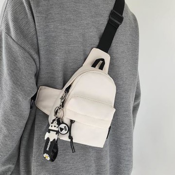 胸包女ins潮小包包2025新款斜挎包休閑帆布包運動健身散步手機包