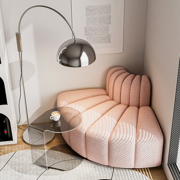 開發票 法式單人客廳墻角模塊沙發拐角休閑懶人沙發家用角落沙發臥室輕奢 快速出貨