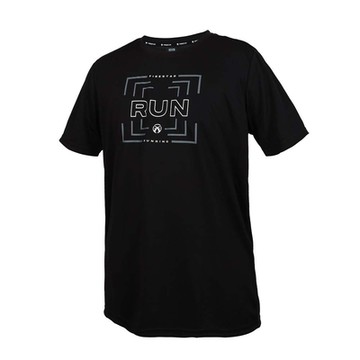 FIRESTAR 男吸排印花短袖T恤-慢跑 吸濕排汗 上衣  反光 D4636-10 黑灰白