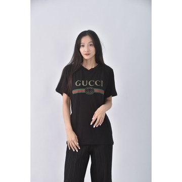 (M) gucci棉質純棉黑色短袖上衣二手衣