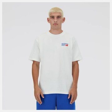 【New Balance】限時9折↘Athletics Premium Logo 短袖上衣 男款 海鹽 MT41908SST