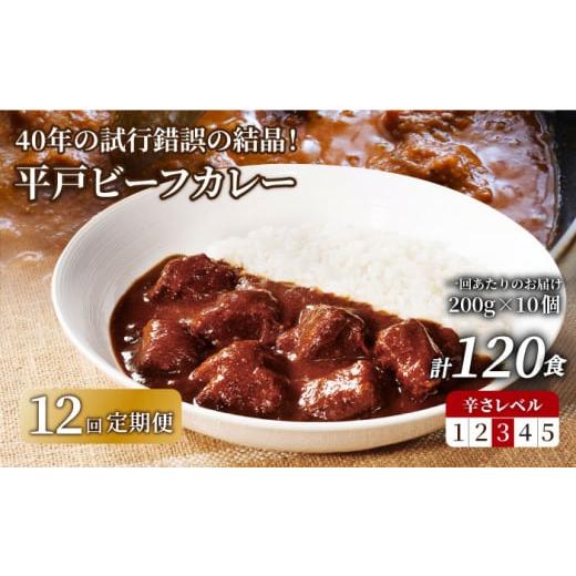 ふるさと納税 長崎県 平戸市 平戸ビーフカレー 計120食（10食×12回）「中辛」平戸市 ／ カレー工房 NVfoods [KAB192]