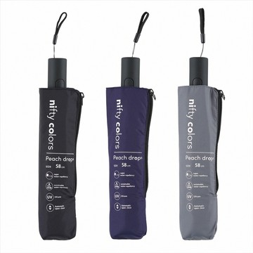 nifty colors 日本 素色簡約玻璃纖維自動傘 大傘面 晴雨兩用傘(三色任選)