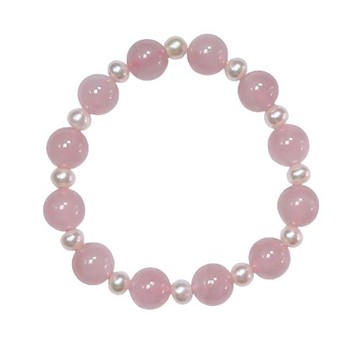 【喨喨飾品】 高貴典雅天然珍珠/粉晶 精品手鍊A882