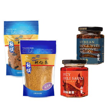 【真匯吃嚴選】米食粥品超級配四入組 (豆豉小魚、狠辣辣椒醬、烏