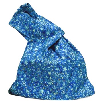 Sayaka 紗彌佳 京都和風結經典印花系列手腕包 小花園  藍色  32 x 21cm