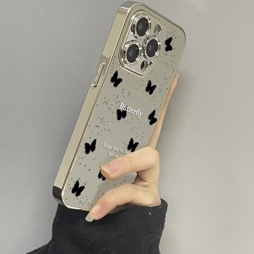 隔日到貨 iphone手機殼/黑蝴蝶/適用於蘋果17promax 16Pro 15plus 14 13 12 11防摔