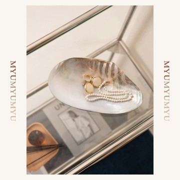 隔日到貨｜天然貝殼圈圈底收納盤 飾品盤 擺飾盤 飾品收納盤 峇里島 桌面擺件 攝影擺件 居家小物 交換禮物｜沐慕家居
