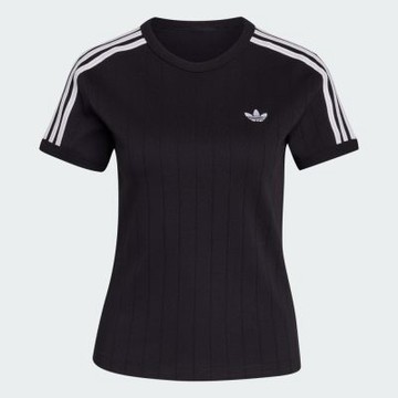 Adidas 愛迪達 Pstripe Ss Tee KS6784 女 T恤 運動上衣 休閒短袖 純棉 黑