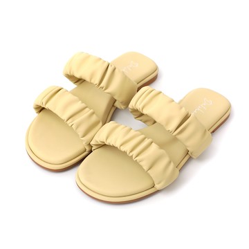 D+AF 【國民雲朵鞋3.0】粉彩雲朵抓皺雙帶拖鞋