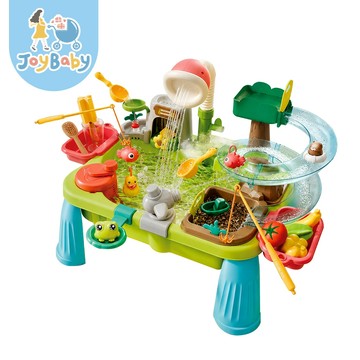JOYBABY 旋轉滑水道 釣魚台玩具 多功能戲水遊戲桌 噴水 撈魚 蔬果洗滌 戲水玩具 水上樂園