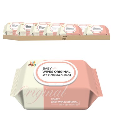 comet Original 嬰兒用濕紙巾 掀蓋式 加厚型  100張  10包