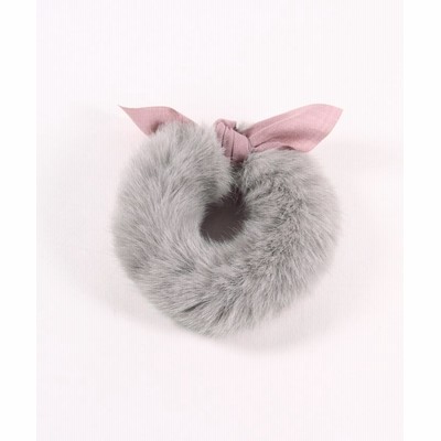 （osharewalker/オシャレウォーカー）『ファー×リボンヘアゴム』/レディース グレー