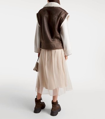 Brunello Cucinelli Shearling-lined leather vest