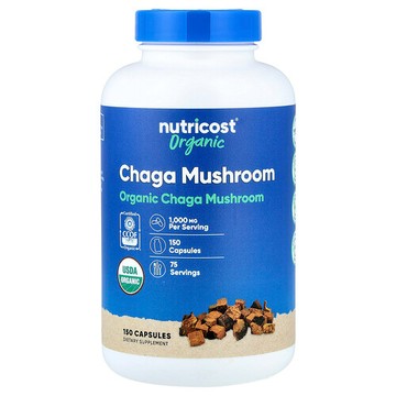 Nutricost, 白樺茸，1000 毫克，150 粒膠囊（每粒膠囊 500 毫克）