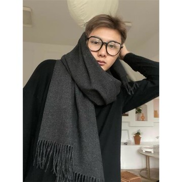 CiKC/韓國小眾純色圍巾男加厚保暖仿羊絨披肩女情侶圍巾 出口版本