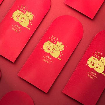 百美紙品新年燙金紅包袋/ 金馬納福/ 6入 eslite誠品