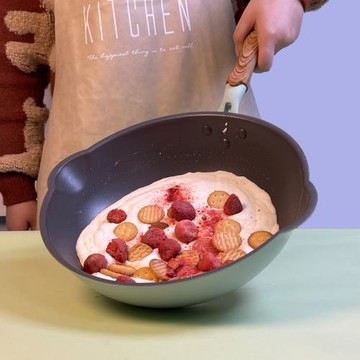 牛軋糖鍋專用不粘鍋炒鍋雪花酥鍋烘培奶棗鍋煎炒兩用平底鍋麥飯石