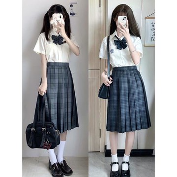 米蔓櫻jk制服套裝原創正版格裙子秋田立中jk裙百褶裙中長款半身裙