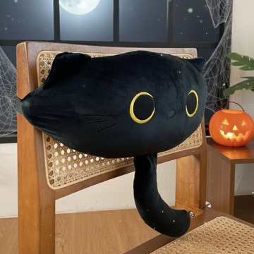 [窩在家] 大眼仔黑貓療癒靠枕  生日禮物 閨蜜 打氣