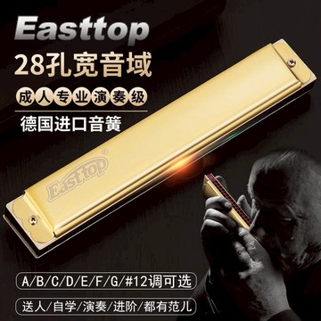 德國進口音簧東方28孔復音口琴重音專業演奏級高級送禮初學者入門
