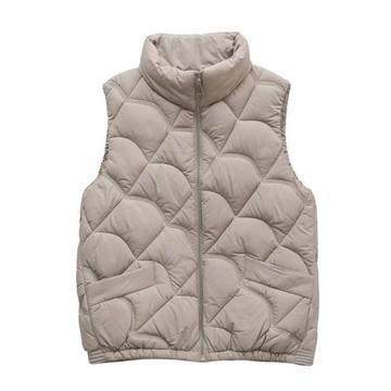 立領女士馬甲女短款2025秋冬新款輕薄顯瘦媽媽裝羽絨棉外套馬甲