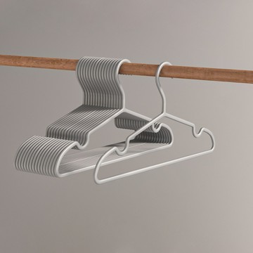 【好氣氛家居】防滑無痕磨砂晾曬衣架50支(晾衣架/三角衣架/掛衣架/吊衣架)無痕灰色