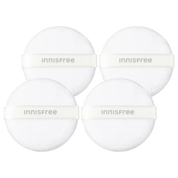 INNISFREE 台灣公司貨 妝自然美妝工具 迷你蜜粉粉撲 無油無慮礦物控油蜜粉專用  4個  白色