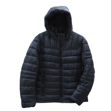 MICHAEL KORS 素面空氣感绗縫連帽防潑水保暖外套(子夜藍)