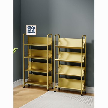 公司貨 免運 資料架 雜誌架 置物架 宣傳海報架 展示架 鐵藝書架落地置物架可移動帶輪兒童小書柜簡易推車零食收納架家用工廠現貨直銷 售後保障 全館八折 店長新品推薦 5y911