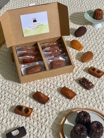 法式手工甜點禮盒_瑪德蓮 Madeleine(品牌禮盒+品牌提袋)