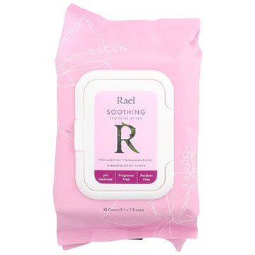 Rael, 女性私密部位舒緩護理溼巾，無香型，30 片