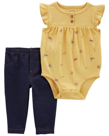 Baby 2-Piece Floral Bodysuit Pant Set