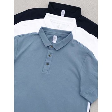 210g重磅棉復古美式polo衫男夏季短袖翻領t恤氣質正肩純棉基礎款