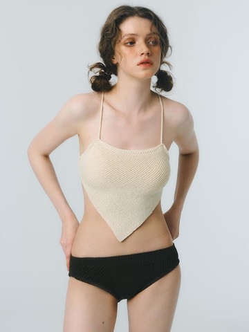 RENEWAL STRAP KNIT TOP BIKINI [cream yellow]