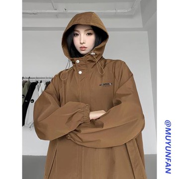 沖鋒衣外套男高級感痞帥上衣春秋潮牌寬松爬山登山服美式機能夾克