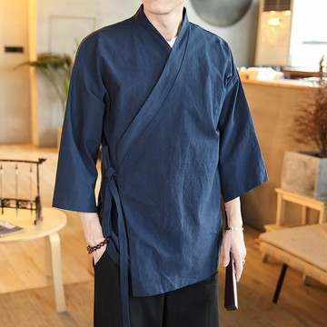 【Chan's】😍 中式春夏斜襟漢服男古裝漢元素茶服套裝古風居士服禪服風男裝