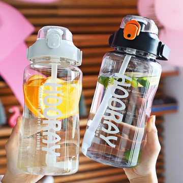 大水杯超大容量耐高溫女水瓶吸管運動水壺健身網紅大肚子2000ml