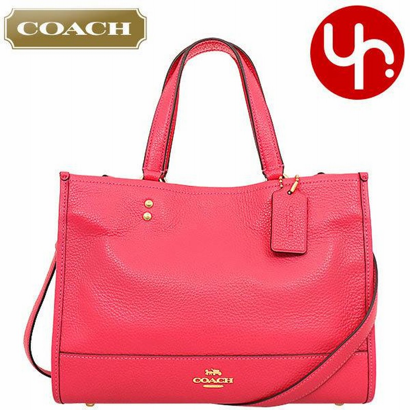 コーチ COACH トートバッグ シグネイチャーベージュ/ピンク
