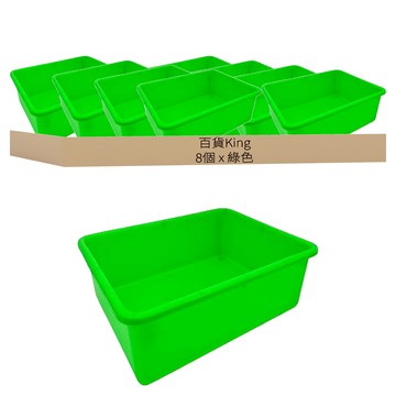 百貨King 350密林 置物籃 PP材質 台灣製  35 x 26.5 x 7.8cm  綠色  8個