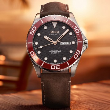 MIDO 美度 Ocean Star 200C 海洋之星陶瓷圈潛水機械錶-咖啡x黑/42.5mm M0424301605100